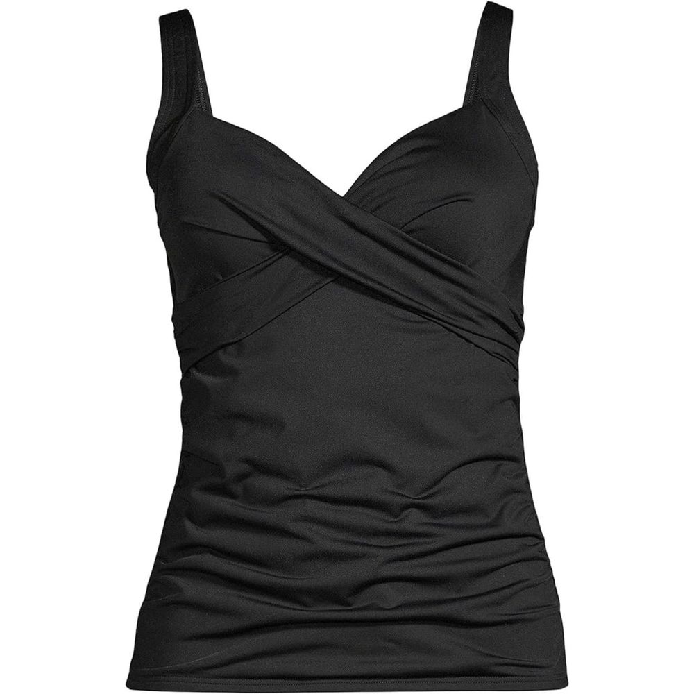 NWT Lands' End Lycra Swim Tankini Tummy Control V Neck Flattering UPF 50